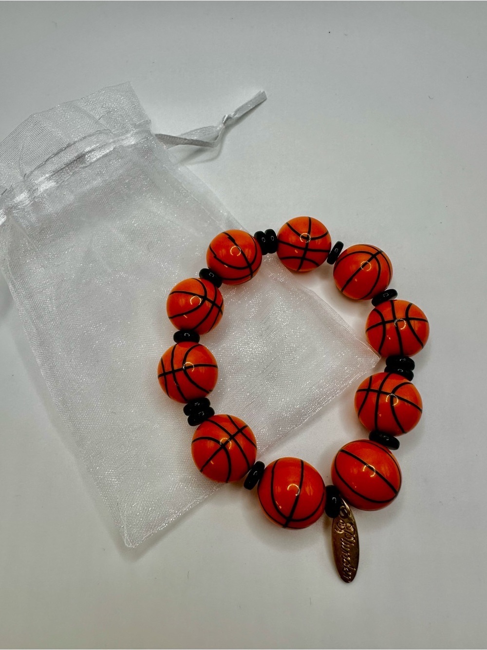 PLUNDER Orange Basketball Stretch Casual Sports Fan Stretch Bracelet OSFM